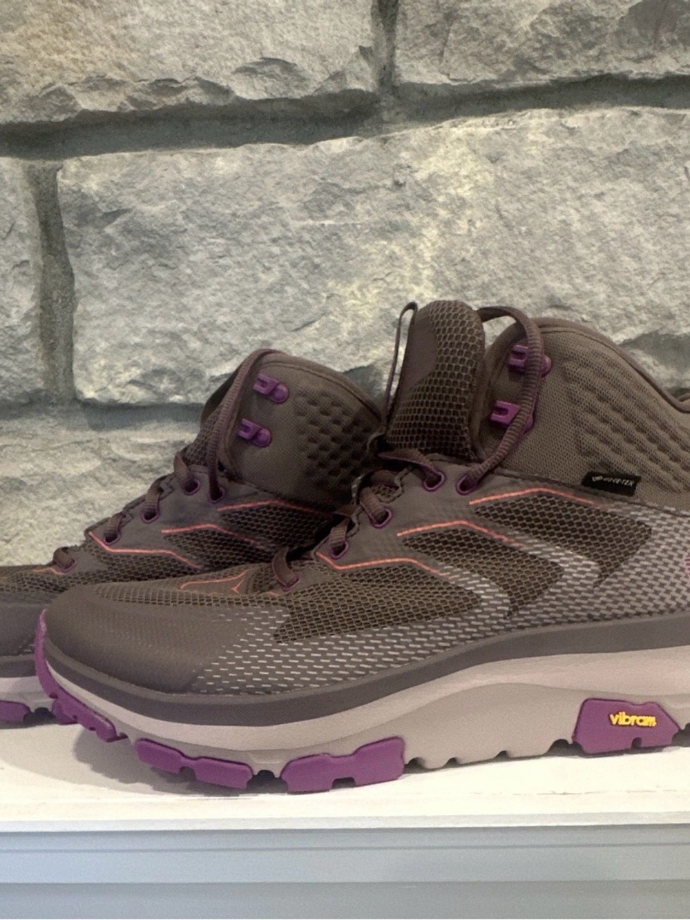 Hoka One One Women's Brown and Purple Trail Running Shoes
